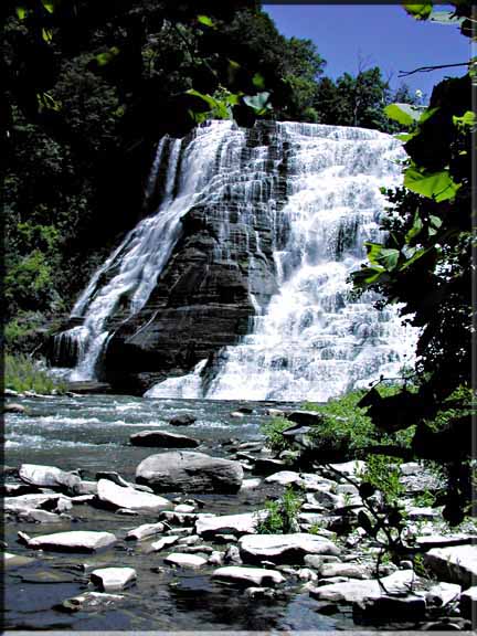 Ithaca Falls after a July thunderstorm.